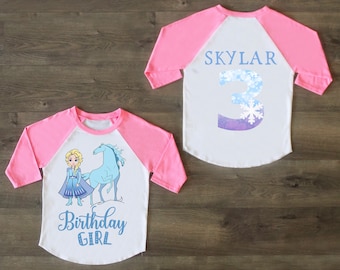 Frozen Birthday Girl, Three Birthday Shirt, Third Birthday Outfit, Frozen Birthday Girl, Personalized Shirt, 3rd Birthday Shirt, Elsa Shirt