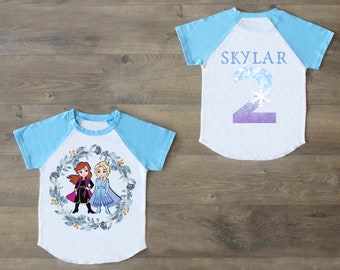 Elsa Anna Frozen, Second Birthday Shirt, Frozen Two Birthday, Birthday Girl Outfit, Personalized Shirt, 2nd Birthday Shirt, Elsa Anna Shirt