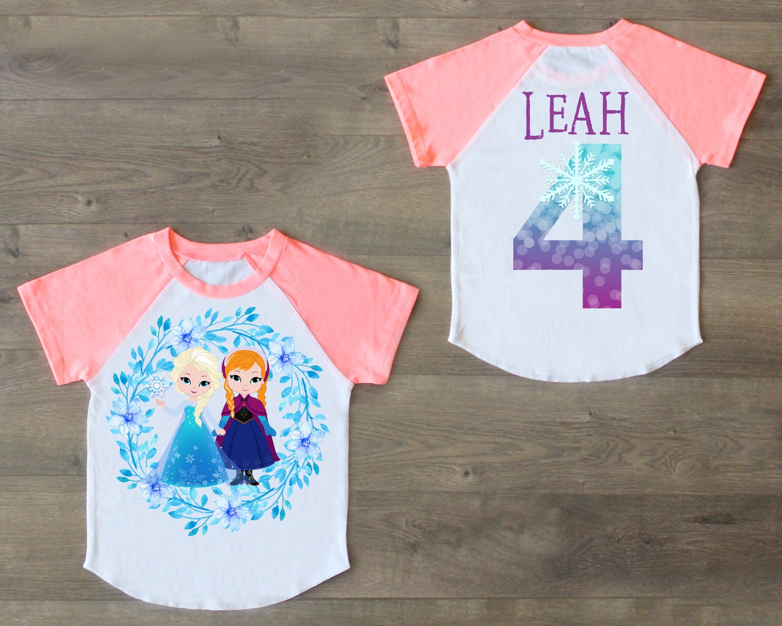 Elsa Anna Frozen Four Birthday Shirt 4th Birthday Outfit Etsy