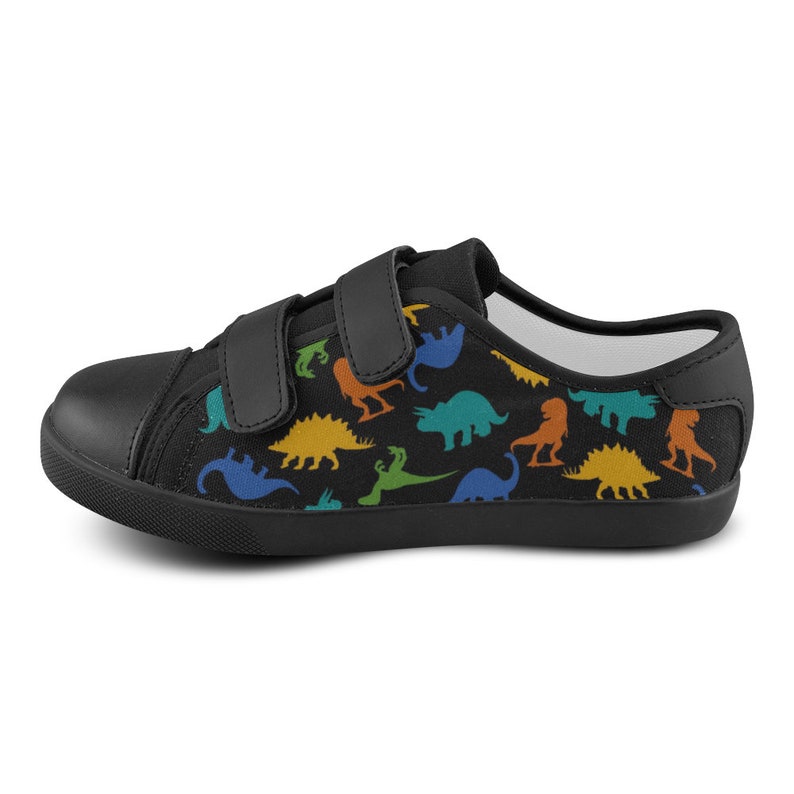 Dinosaur Canvas Kids Shoes black or White. Dinosaur Shoes Etsy
