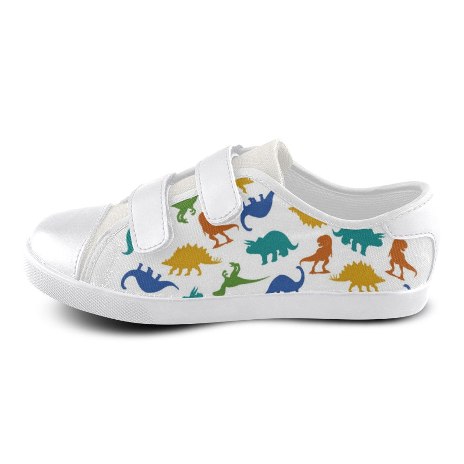 Dinosaur Canvas Kids Shoes black or White. Dinosaur Shoes Etsy