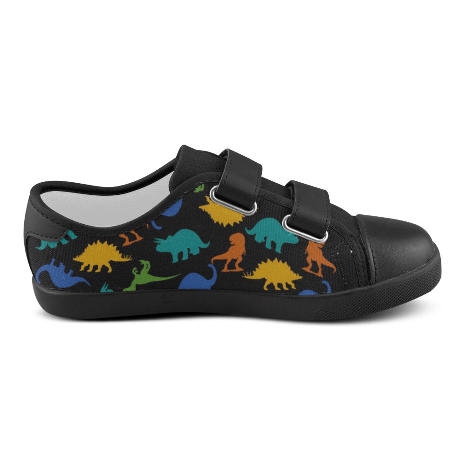 Dinosaur Canvas Kids Shoes Black or White. Dinosaur Shoes Etsy