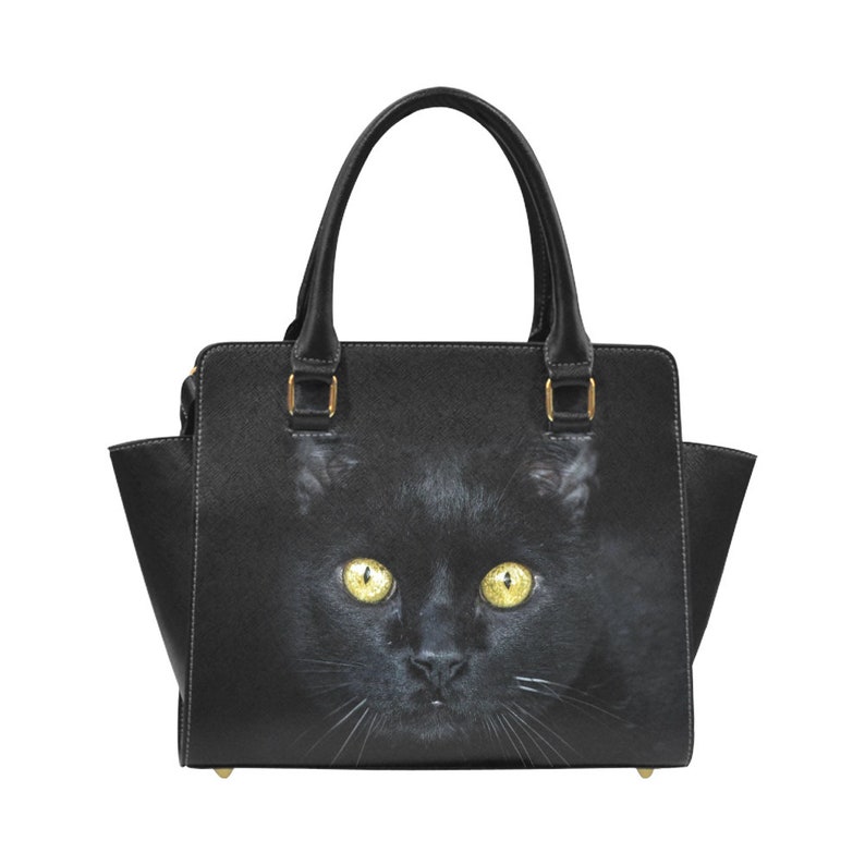 Black Cat Shoulder Handbag. Black Cat Gifts. Customize your | Etsy