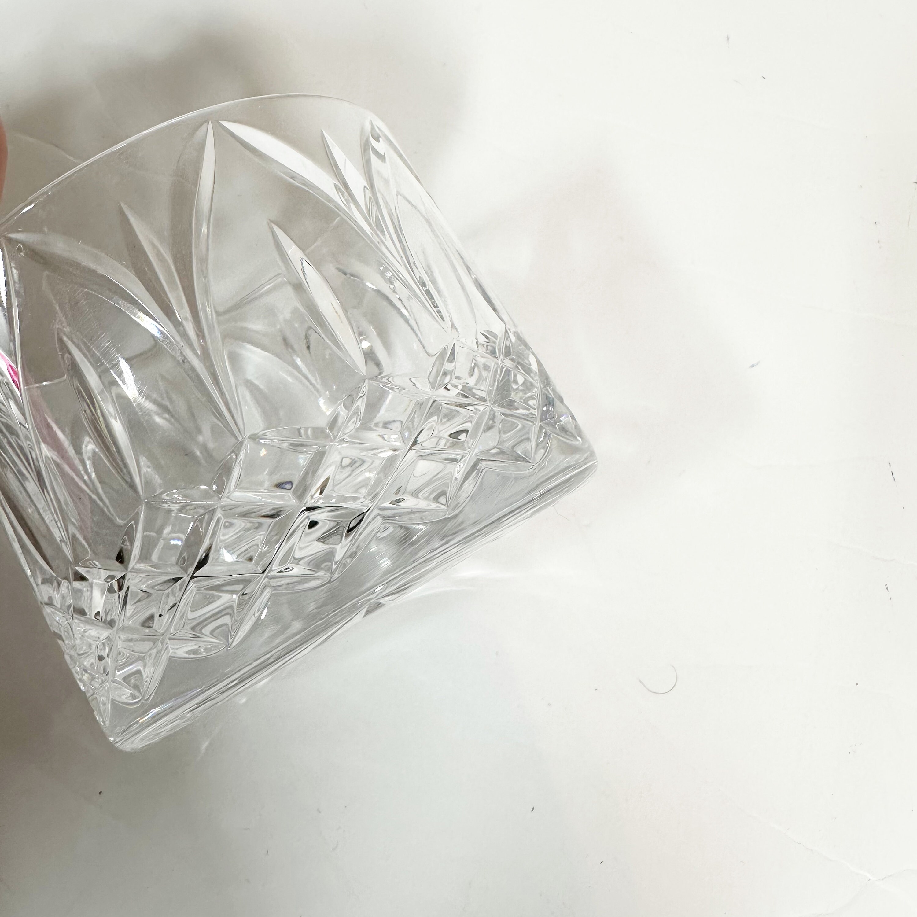 Vintage Atlantis Chartres Cut Glass Round Puff Box Vanity Jar Blown ...