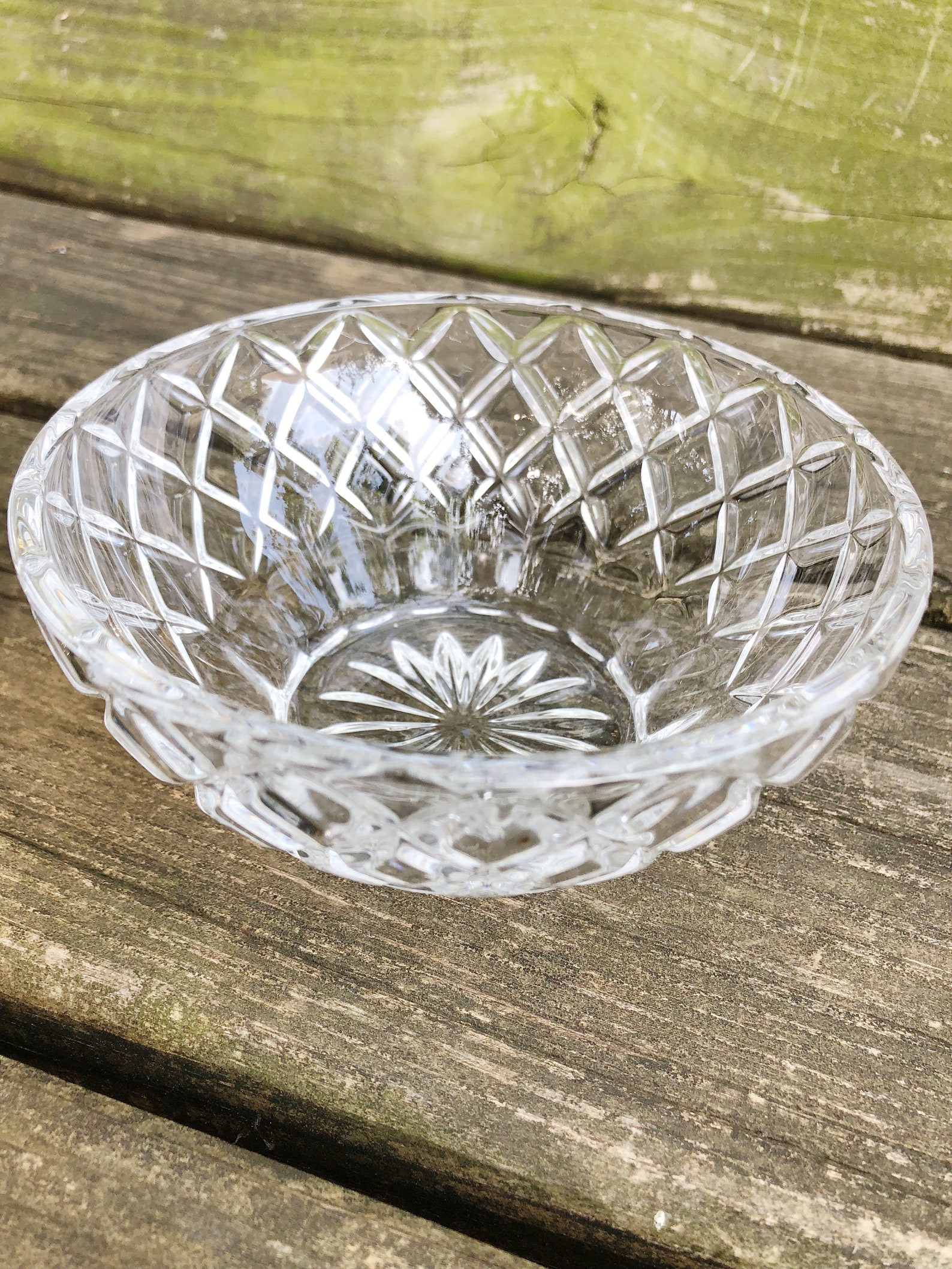 LENOX Lead Crystal Diamond Lattice BOWL Dish Decorative Collectible