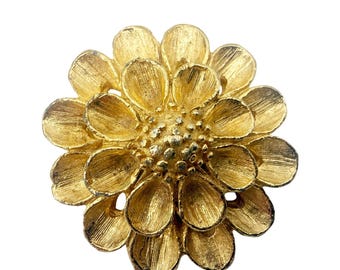 vintage gold tone metal Flower Clip floral costume jewelry scarf fur dress shoes