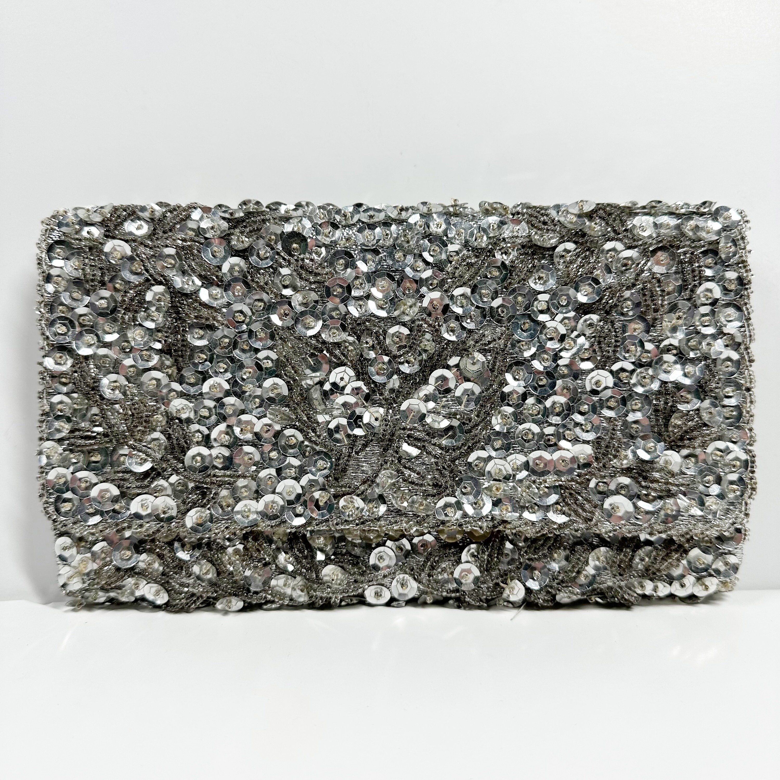 Silver Beaded Party Bag – maeree