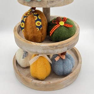 Fabric Felt Pumpkins, Blue Truck Fall Pumpkin, Autumn Decor, Pumpkin Decor, Fall Table Decor, Fall Kitchen Decor, Tiered Trays Pumpkins