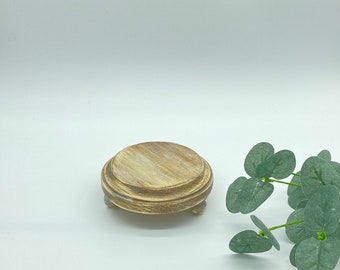 Soporte elevador de madera / riser redondo / madera 4'' stand / vela de madera casa de campo stand / granja madera pedestal stand / bandeja de jabón