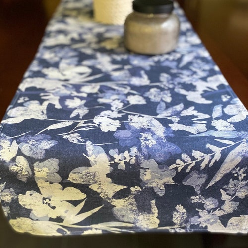 Navy Blue Farmhouse Table Runner Etsy