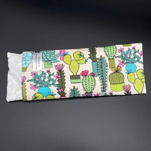 Almohada para ojos con peso, aromaterapia, frío/calor, linaza orgánica, funda extraíble y lavable, almohada para ojos de lavanda, almohada de spa, almohada de masaje para ojos.