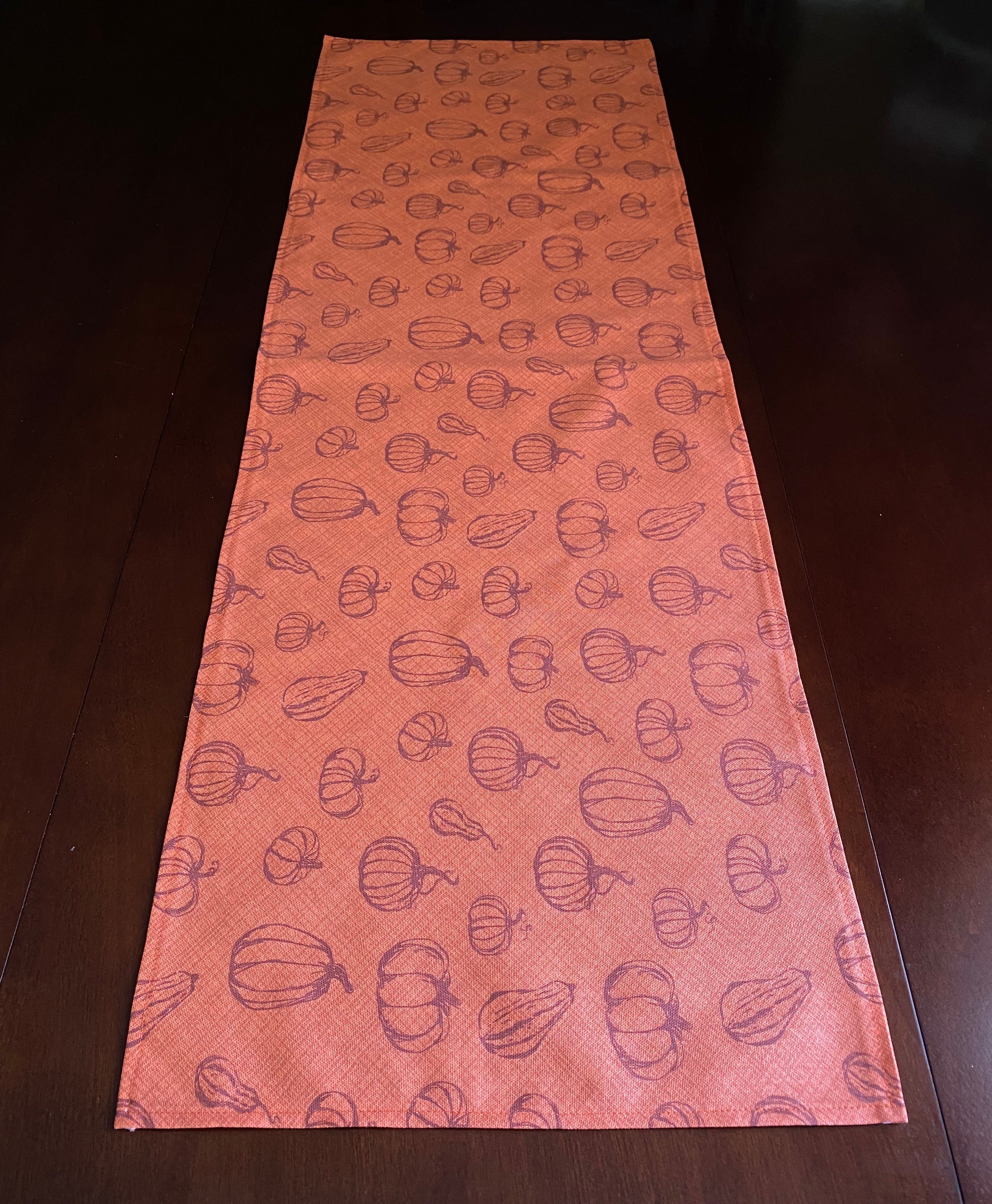 Pumpkin Table Runner Fall Table Decor Farmhouse Kitchen Etsy