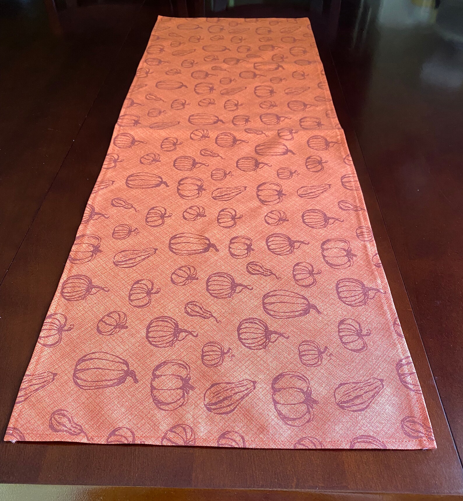 Pumpkin Table Runner Fall Table Decor Farmhouse Kitchen Etsy