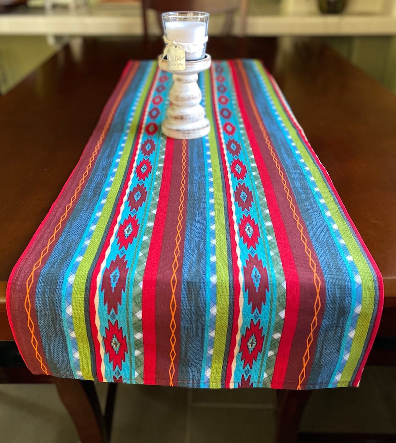 Serape Table Runner Table Linens Multi Color Table Runner Etsy