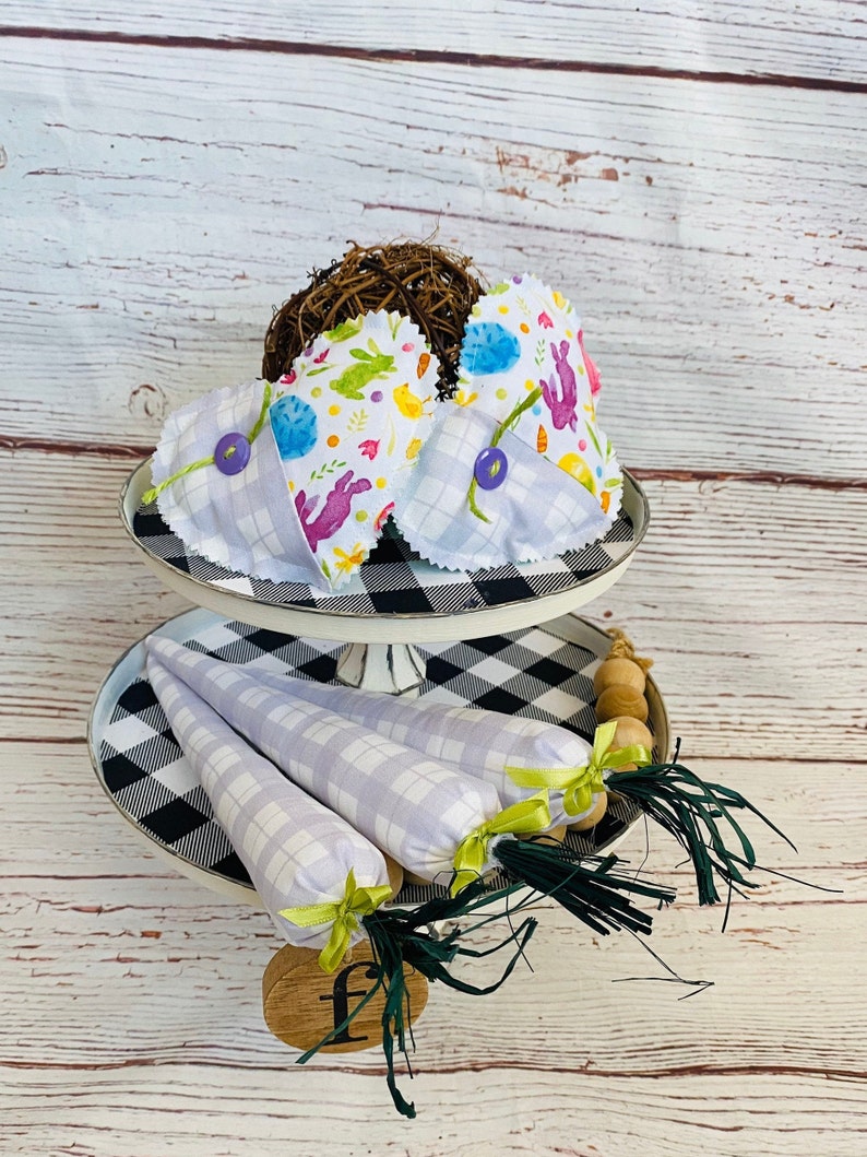 Farmhouse Style Fabric Carrots Easter Decor Spring Decor Plaid Easter Carrots