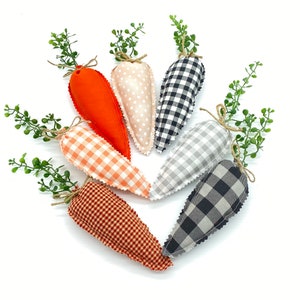 Farmhouse Cottage Style Stuffed Fabric Carrots, Spring Easter Decor, Fabric Carrots, Use in vignettes, Tiered Trays, Farmhouse Cottage Style image 8