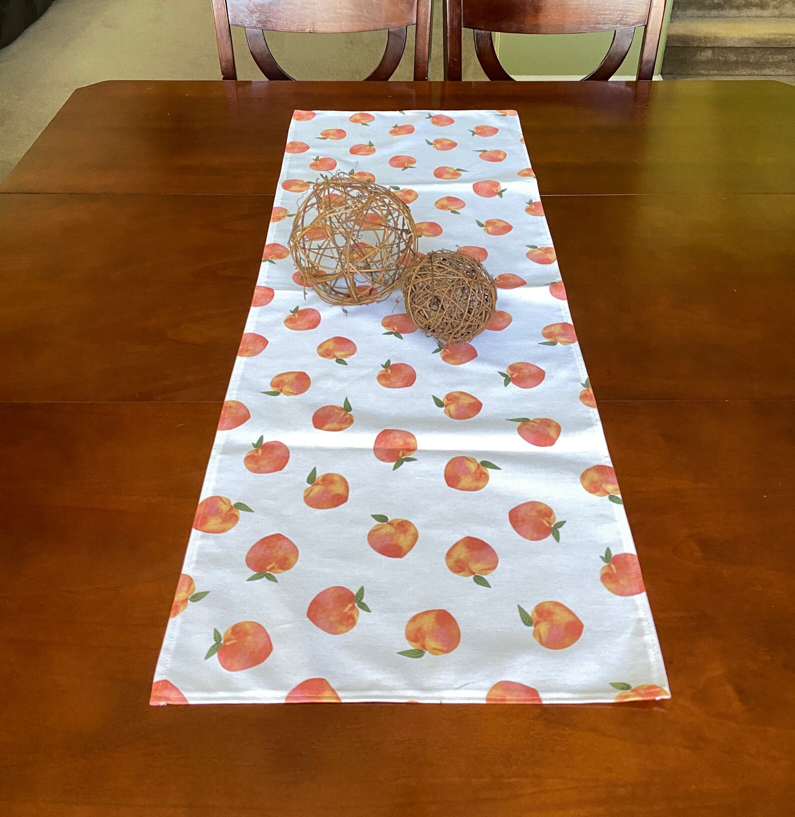 Peach Table Runner/ Peaches Farmhouse Decor/ Farmhouse Kitchen Etsy