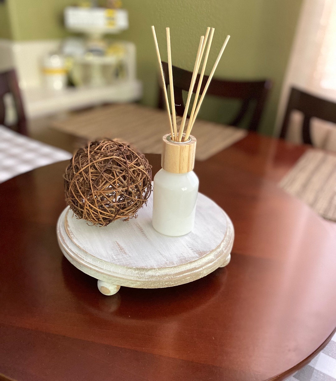 Wooden Riser Stand Round 9'' Riser Wood Dish Soap Stand Wood Candle ...