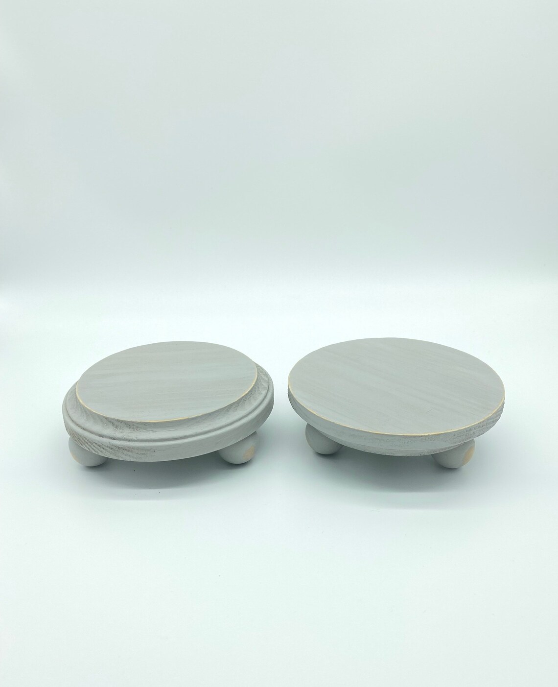 Gray Wooden Riser Stand Round 5''riser Wood Dish - Etsy