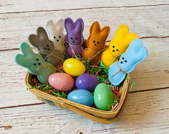 Easter Peeps, Felt Peeps, Farmhouse Style, Easter Decor, Bunny Peeps