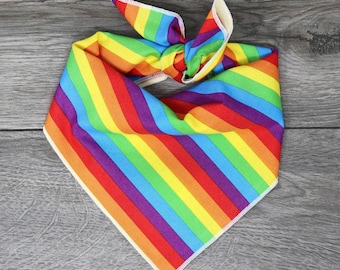 Bandana per cani a strisce arcobaleno - Bandana per cani Pride - Arcobaleno