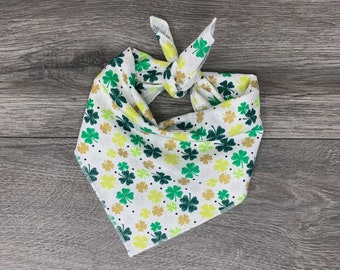 Dog Bandana - St Patrick Dog Bandana - Tie On - Shamrock Clovers