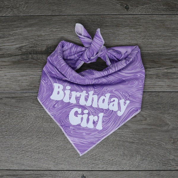 NEW | Happy Birthday Dog Bandana - Birthday Girl Boy Dog Bandana - Tie On Bandana - "Groovy Birthday"