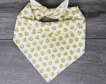 Dog Bandana - Rubber Duck Dog Bandana - Tie On - "Yellow Ducky"