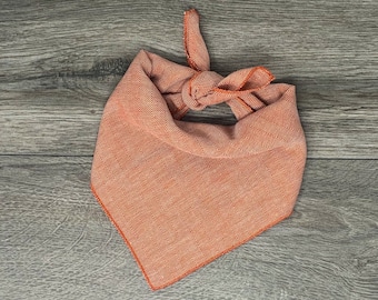 Burnt Orange Flannel Dog Bandana - Tie On Bandana - Plaid Dog Bandana - "Aspen"