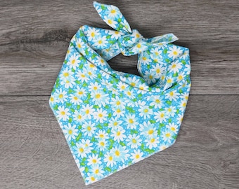 Dog Bandana - Flower Spring Dog Bandana - Summer Tie On - "Daisy Turquoise "