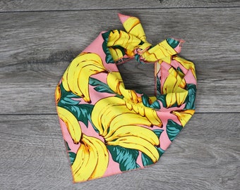 Dog Bandana - Banana Summer Bandana - Spring Dog Bandana - Tie On - &quot;Nana&quot;