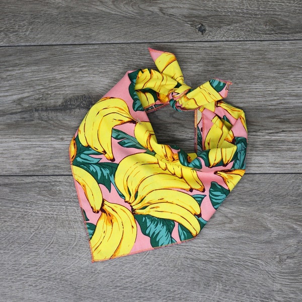 Dog Bandana - Banana Summer Bandana - Spring Dog Bandana - Tie On - "Nana"