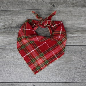Dog Bandana - Triangle Christmas Red - Tie On Bandana