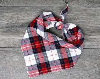 Christmas Dog Bandana - Plaid Bandana - Personalized Dog Bandana - Tie on Bandana - "Gold"