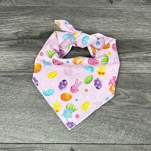Dog Bandana - Easter Dog Bandana - Spring Dog Bandana - Tie On - &quot;Pink Easter Egg&quot;