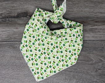 Dog Bandana - St Patrick Dog Bandana - Tie On - Shamrock Clover - "Ireland"