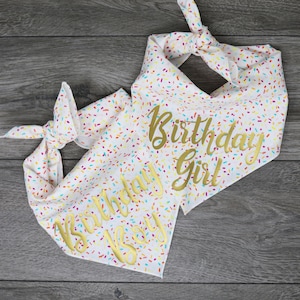 Happy Birthday Dog Bandana - Birthday Girl Boy Dog Bandana - Tie On Bandana - &quot;Birthday&quot;