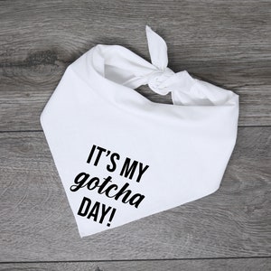 Gotcha Day Dog Bandana - Adoption Day Announcement Dog Bandana - Tie On Bandana