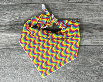 Bandana per cani arcobaleno - Bandana estiva - Bandana per cani Pride - Da annodare - Arcobaleno