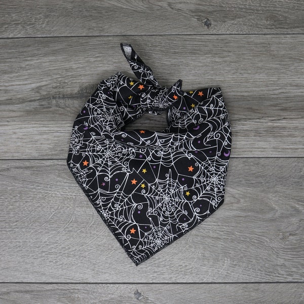 Halloween Bandana - Square Bats Bandana - Cobweb Bandana