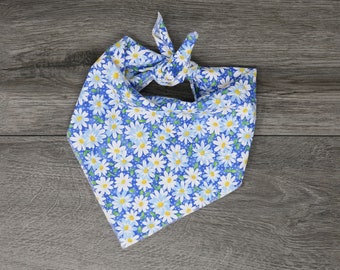 Dog Bandana - Flower Summer Bandana - Spring Dog Bandana - Tie On - "Daisy Blue"
