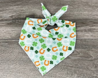 Dog Bandana - St Patrick Dog Bandana - Tie On - Shamrock Clovers