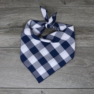 Dog Bandana Blue Checkered- Summer Dog Bandana - Tie On - "Dallas"