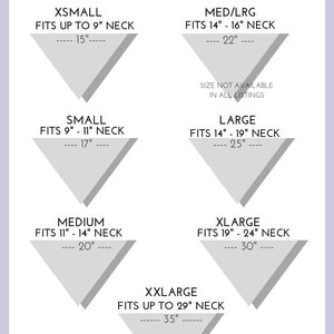 Puede incluir: Un gr&aacute;fico que muestra diferentes tama&ntilde;os para un producto con medidas de cuello en pulgadas. Los tama&ntilde;os son XS, S, M, L, XL y XXL. El gr&aacute;fico muestra el rango de tama&ntilde;o del cuello para cada tama&ntilde;o.