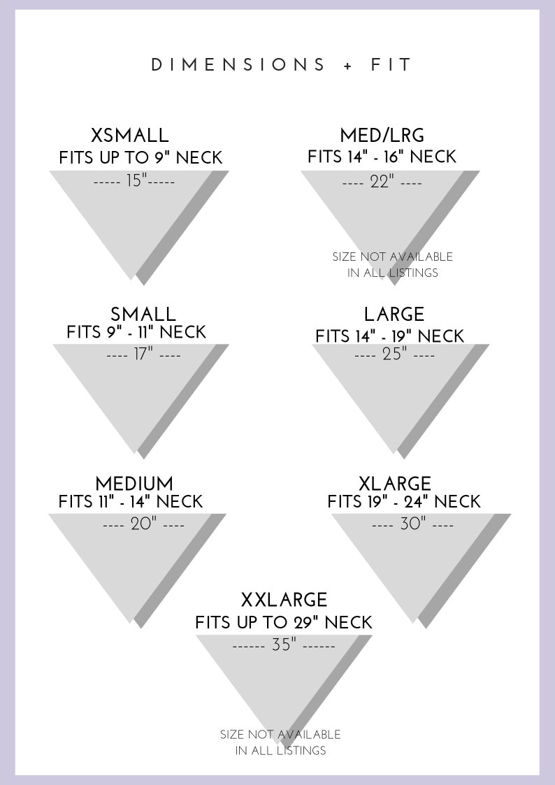 Puede incluir: Un gr&aacute;fico que muestra diferentes tama&ntilde;os para un producto con medidas de cuello en pulgadas. Los tama&ntilde;os son XS, S, M, L, XL y XXL. El gr&aacute;fico muestra el rango de tama&ntilde;o del cuello para cada tama&ntilde;o.