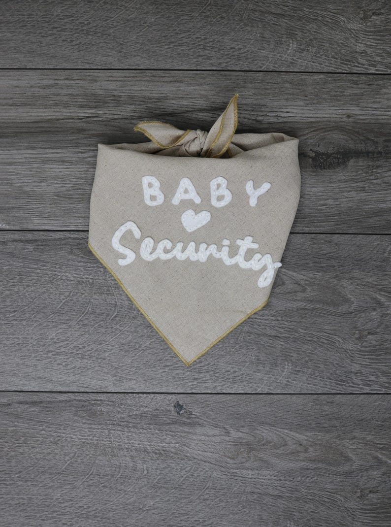Custom Dog Bandana - Embroidered by Hand - Big Brother Big Sister Announcement - Baby Security Baby Security