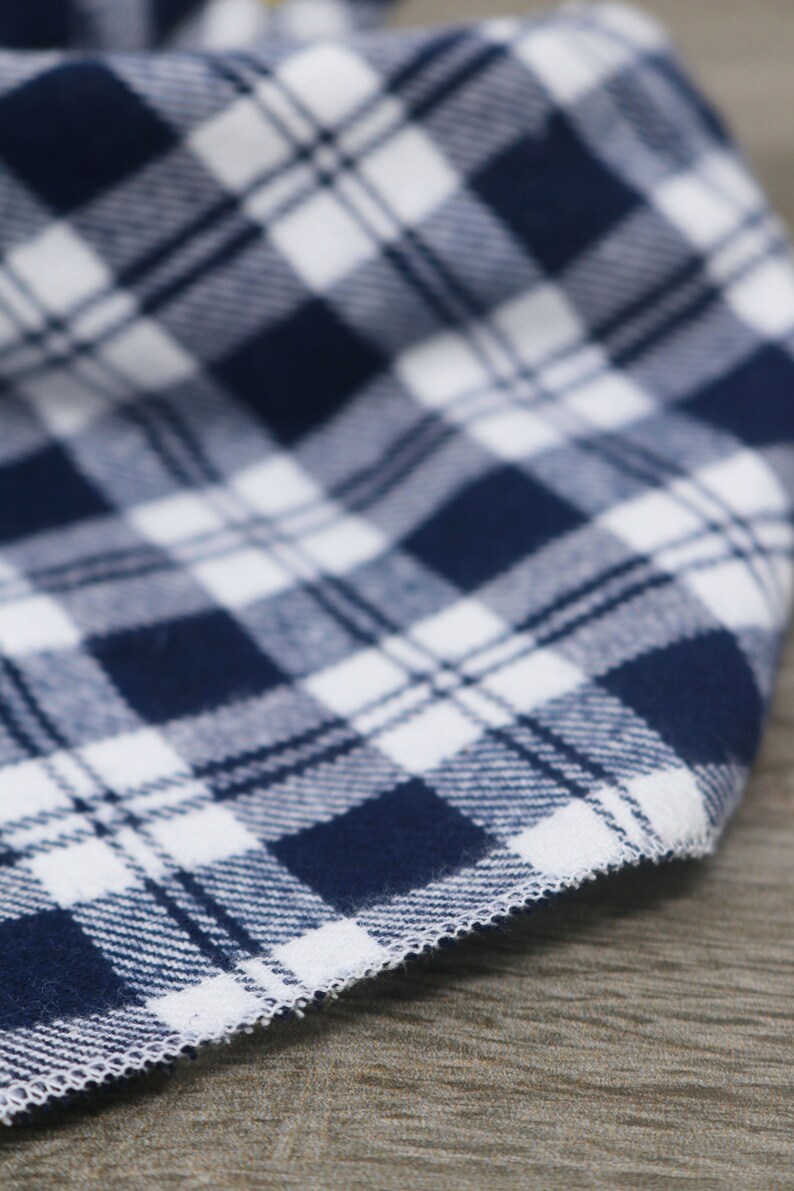 Blue White Plaid Dog Bandana Tie on Bandana Plaid Dog Etsy
