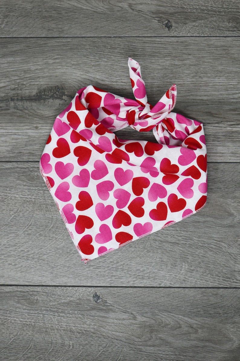 Valentine's Dog Bandana Heart Dog Bandana Tie On Bandana Cupid image 1