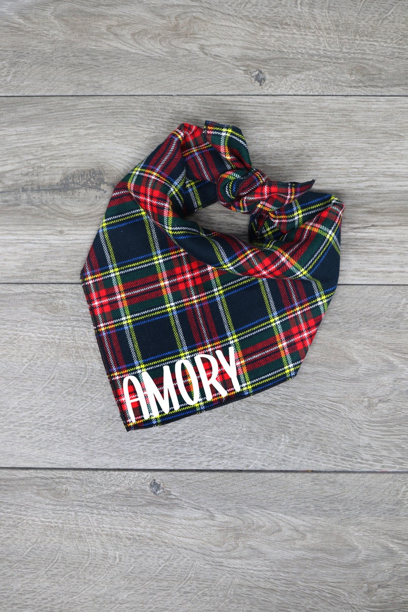 Dog Bandana Personalized Dog Bandana Christmas Green Tie Etsy