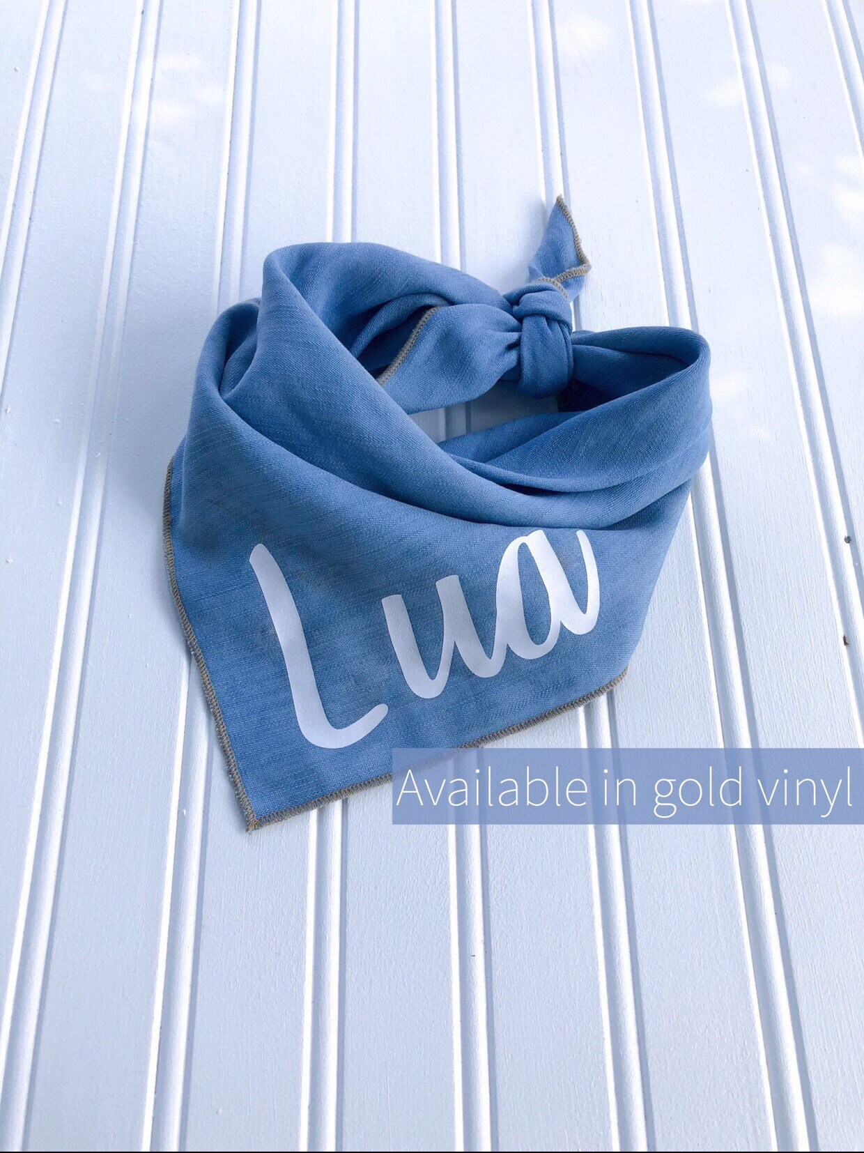 Personalized Dog Bandana - Denim Dog Bandana - Custom Dog Bandana